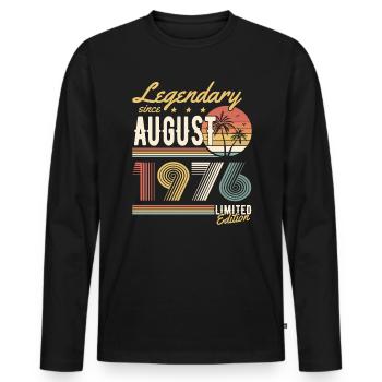 Legendary Since August 1976 Limited Edition - Men's Premium Organic Long Sleeve Shirt - black - Front - Nico (187cm)