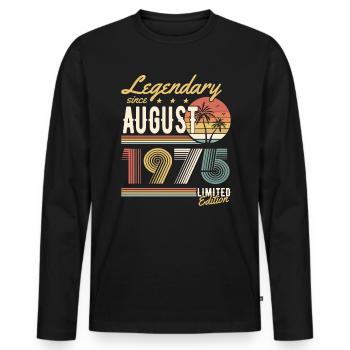 Légendaire depuis août 1975 Édition limitée - T-shirt manches longues Premium bio Homme - noir - Devant - Nico (187cm)
