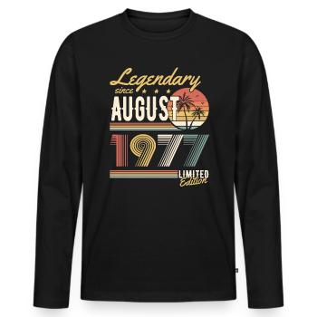 Legendary Since August 1977 Limited Edition - Men's Premium Organic Long Sleeve Shirt - black - Front - Nico (187cm)