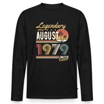 Legendary Since August 1979 Limited Edition - Men's Premium Organic Long Sleeve Shirt - black - Front - Nico (187cm)