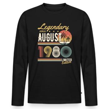 Légendaire depuis août 1980 Édition limitée - T-shirt manches longues Premium bio Homme - noir - Devant - Nico (187cm)