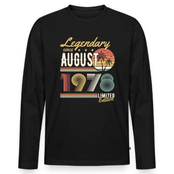 Légendaire depuis août 1978 Édition Limitée - T-shirt manches longues Premium bio Homme - noir - Devant - Nico (187cm)