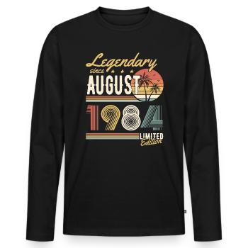 Legendary Since August 1984 Limited Edition - Men's Premium Organic Long Sleeve Shirt - black - Front - Nico (187cm)