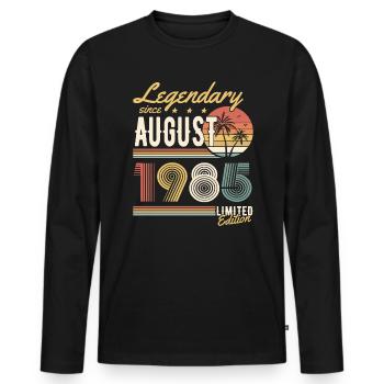 Légendaire depuis août 1985 Édition limitée - T-shirt manches longues Premium bio Homme - noir - Devant - Nico (187cm)