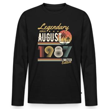 Légendaire depuis août 1987 Édition limitée - T-shirt manches longues Premium bio Homme - noir - Devant - Nico (187cm)