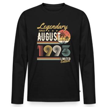 Legendary Since August 1993 Limited Edition - Männer Premium Bio Langarmshirt - Schwarz - Vorne - Nico (187cm)
