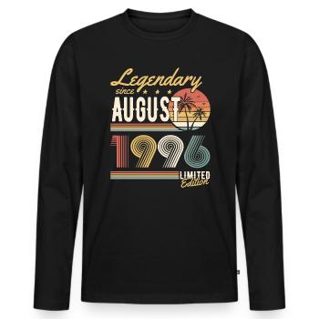 Legendary Since August 1996 Limited Edition - Men's Premium Organic Long Sleeve Shirt - black - Front - Nico (187cm)