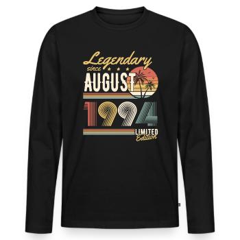 Legendary Since August 1994 Limited Edition - Men's Premium Organic Long Sleeve Shirt - black - Front - Nico (187cm)
