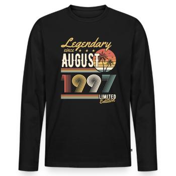 Legendary Since August 1997 Limited Edition - Men's Premium Organic Long Sleeve Shirt - black - Front - Nico (187cm)