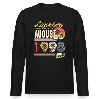 Legendary Since August 1998 Limited Edition - Men's Premium Organic Long Sleeve Shirt - black - Front - Nico (187cm)