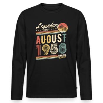 Legendary Since August 1958 Limited Edition - Men's Premium Organic Long Sleeve Shirt - black - Front - Nico (187cm)