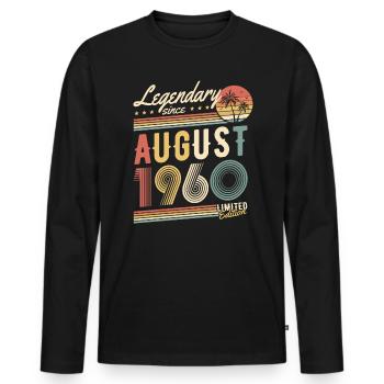 Légendaire depuis août 1960 Édition limitée - T-shirt manches longues Premium bio Homme - noir - Devant - Nico (187cm)