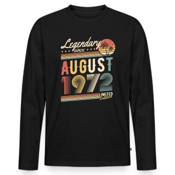 Légendaire depuis août 1972 Edition Limitée - T-shirt manches longues Premium bio Homme - noir - Devant - Nico (187cm)
