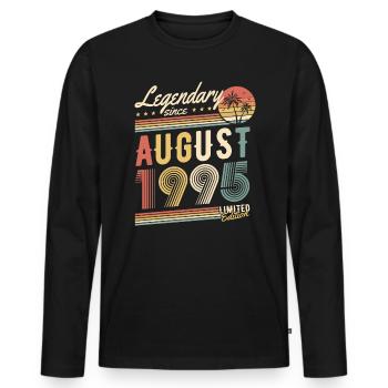 Legendary Since August 1995 Limited Edition - Men's Premium Organic Long Sleeve Shirt - black - Front - Nico (187cm)
