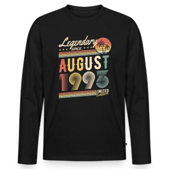 Legendary Since August 1993 Limited Edition - Men's Premium Organic Long Sleeve Shirt - black - Front - Nico (187cm)