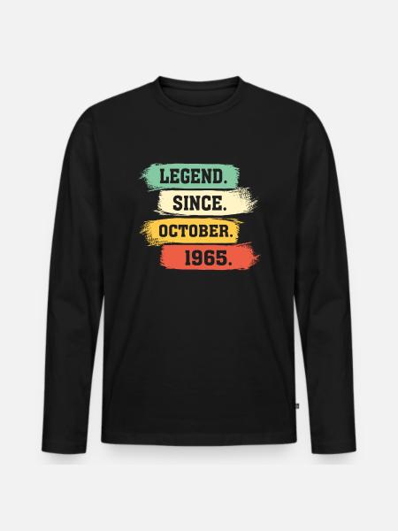 Legend since October 1965 - Männer Premium Bio Langarmshirt - Schwarz