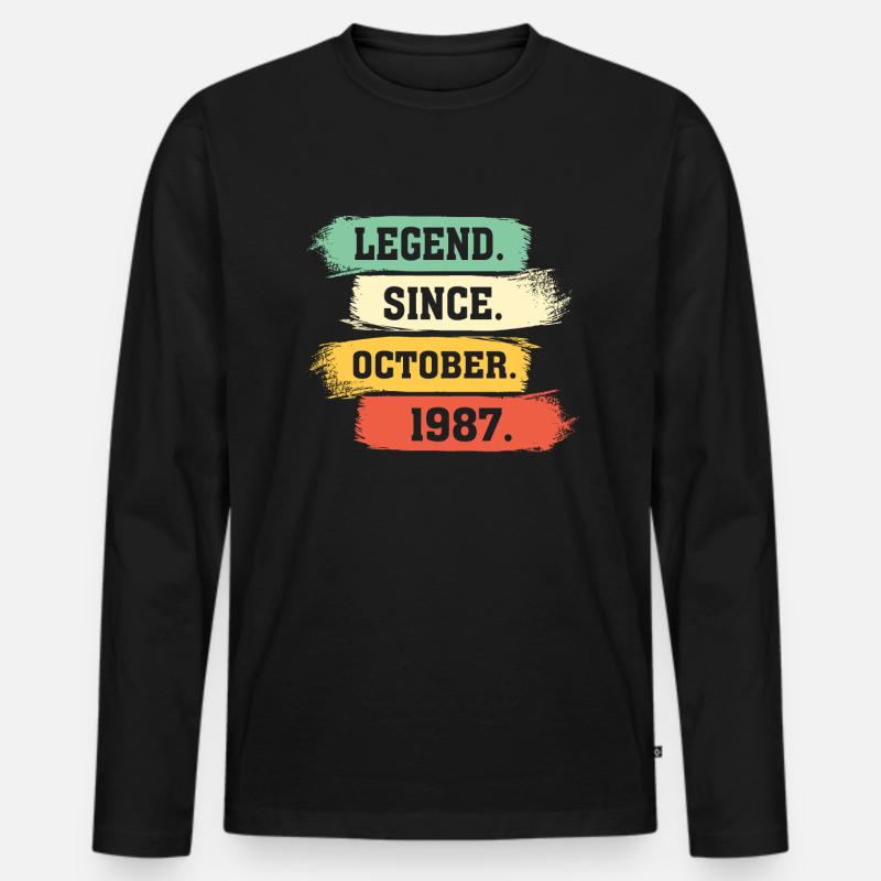 Legend since October 1987 - Männer Premium Bio Langarmshirt - Schwarz