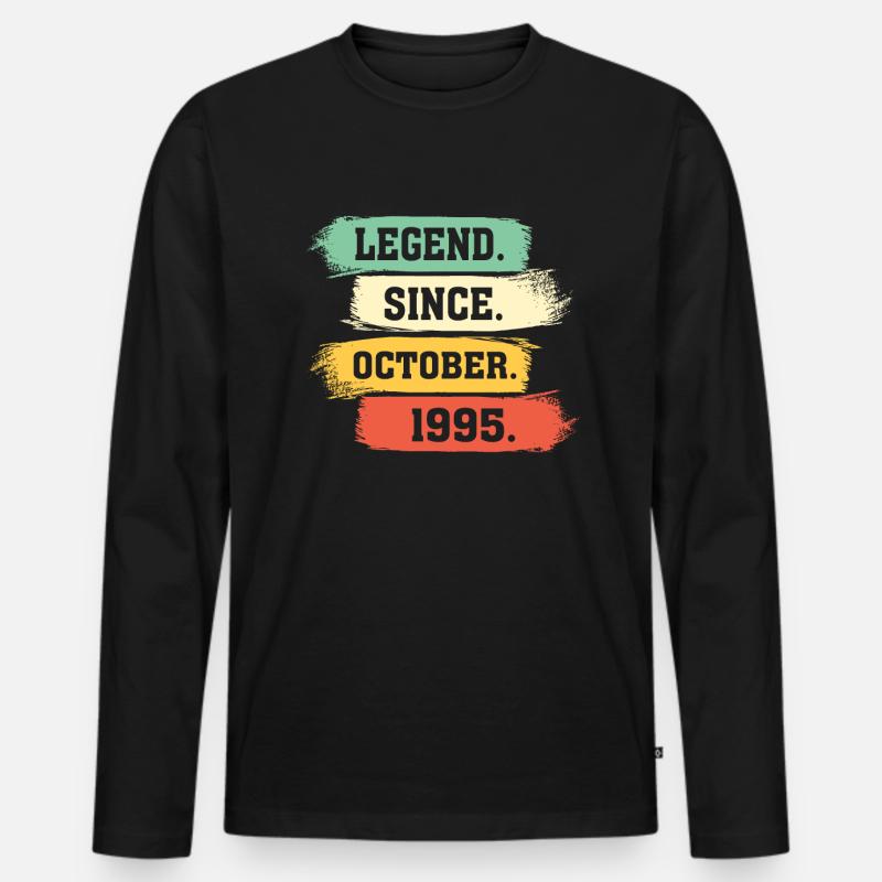 Legend since October 1995 - Männer Premium Bio Langarmshirt - Schwarz