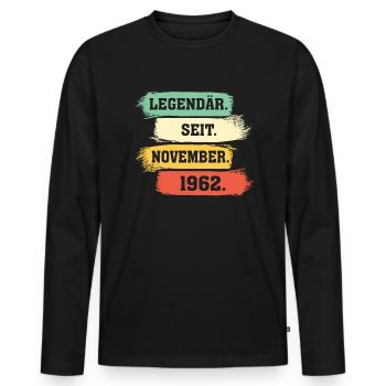 Legendär seit November 1962 Geburtstag Geschenk - Männer Premium Bio Langarmshirt - Schwarz - Vorne - Nico (187cm)