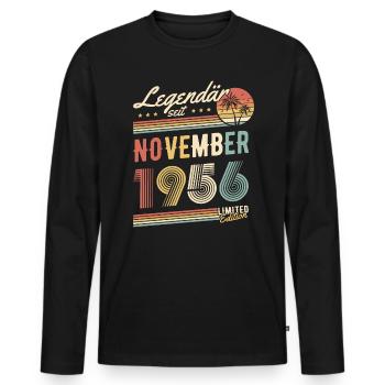 Legendär Seit November 1956 Geburtstag Geschenk - Männer Premium Bio Langarmshirt - Schwarz - Vorne - Nico (187cm)