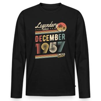 Legendary Since December 1957 Limited Edition - Männer Premium Bio Langarmshirt - Schwarz - Vorne - Nico (187cm)