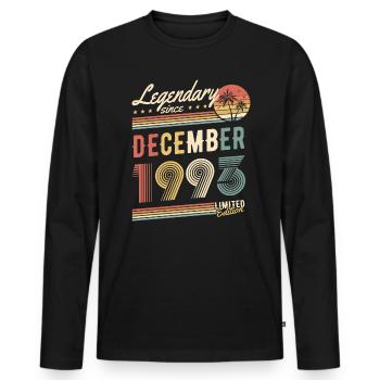 Legendary Since December 1993 Limited Edition - Männer Premium Bio Langarmshirt - Schwarz - Vorne - Nico (187cm)