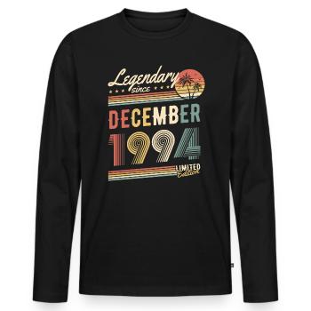Legendary Since December 1994 Limited Edition - Männer Premium Bio Langarmshirt - Schwarz - Vorne - Nico (187cm)