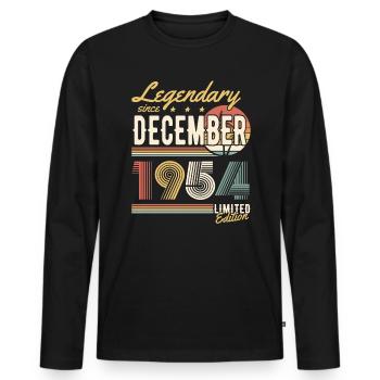 Legendary Since December 1954 Limited Edition - Männer Premium Bio Langarmshirt - Schwarz - Vorne - Nico (187cm)