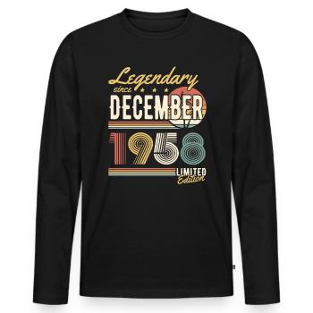 Legendary Since December 1958 Limited Edition - Männer Premium Bio Langarmshirt - Schwarz - Vorne - Nico (187cm)