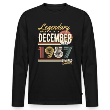 Legendary Since December 1957 Limited Edition - Männer Premium Bio Langarmshirt - Schwarz - Vorne - Nico (187cm)