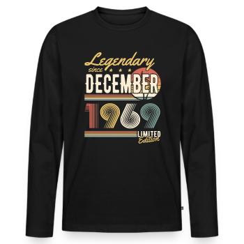 Legendary Since December 1969 Limited Edition - Männer Premium Bio Langarmshirt - Schwarz - Vorne - Nico (187cm)