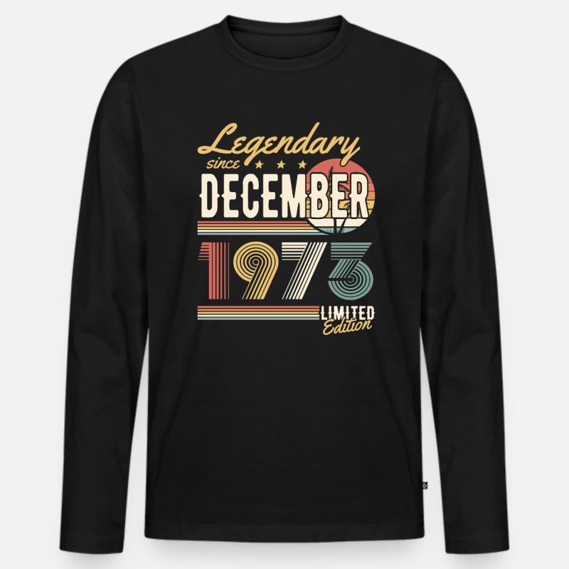 Legendary Since December 1973 Limited Edition - Männer Premium Bio Langarmshirt - Schwarz