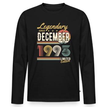 Legendary Since December 1993 Limited Edition - Männer Premium Bio Langarmshirt - Schwarz - Vorne - Nico (187cm)