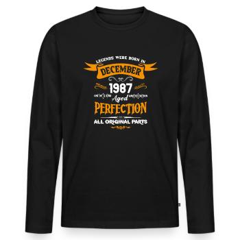 Legends Were Born In December 1987 - Männer Premium Bio Langarmshirt - Schwarz - Vorne - Nico (187cm)