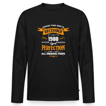 Legends Were Born In December 1988 - Männer Premium Bio Langarmshirt - Schwarz - Vorne - Nico (187cm)