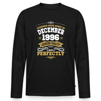 Millésime Vieilli parfaitement Décembre 1996 - T-shirt manches longues Premium bio Homme - noir - Devant - Nico (187cm)