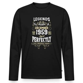 Legends Were Born In December 1959 Birthday - Männer Premium Bio Langarmshirt - Schwarz - Vorne - Nico (187cm)