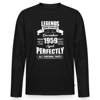 Legends Were Born In December 1959 Birthday - Männer Premium Bio Langarmshirt - Schwarz - Vorne - Nico (187cm)