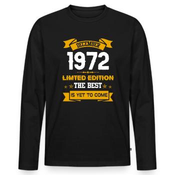 Dezember 1972 Geburtstagsgeschenk - Männer Premium Bio Langarmshirt - Schwarz - Vorne - Nico (187cm)