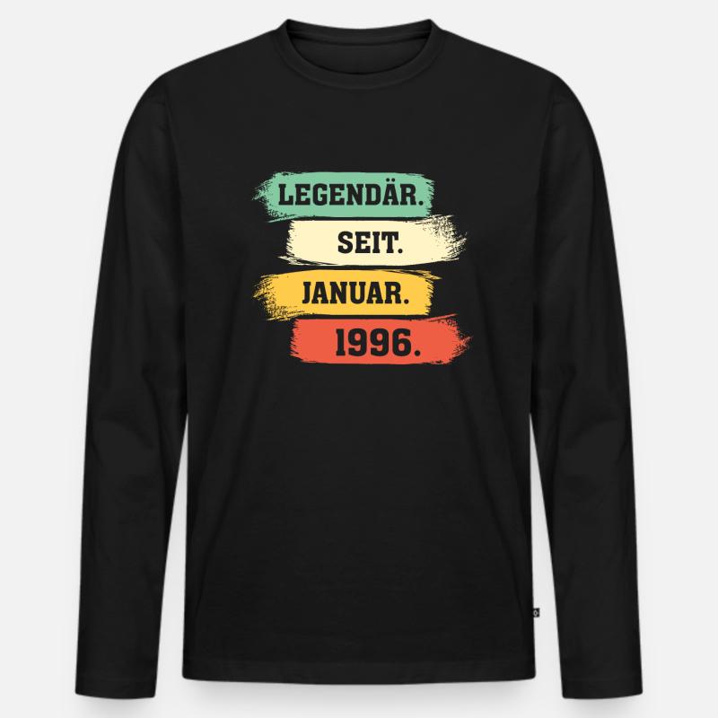 Legendär Seit Januar 1996 - Männer Premium Bio Langarmshirt - Schwarz