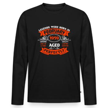 Legends Were Born In February 1959 Birthday - Männer Premium Bio Langarmshirt - Schwarz - Vorne - Nico (187cm)