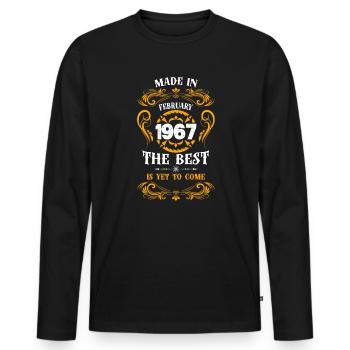 Made In February 1967 The Best - T-shirt manches longues Premium bio Homme - noir - Devant - Nico (187cm)