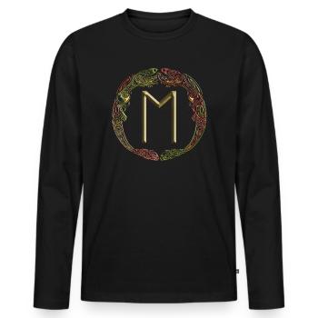 Ehwaz - Men's Premium Organic Long Sleeve Shirt - black - Front - Nico (187cm)