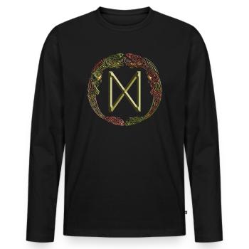 Dagaz - Men's Premium Organic Long Sleeve Shirt - black - Front - Nico (187cm)