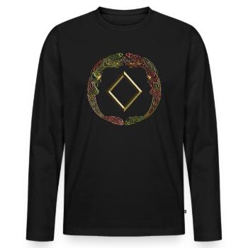 Ingwaz - Men's Premium Organic Long Sleeve Shirt - black - Front - Nico (187cm)