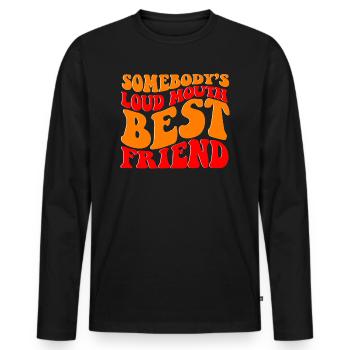 Meilleur ami de quelqu’un - T-shirt manches longues Premium bio Homme - noir - Devant - Nico (187cm)