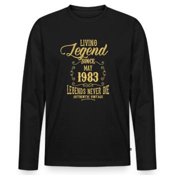 Living Legend since May 1983 - Männer Premium Bio Langarmshirt - Schwarz - Vorne - Nico (187cm)