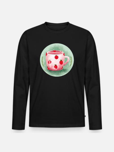 Strawberry Milk - Men's Premium Organic Long Sleeve Shirt - black