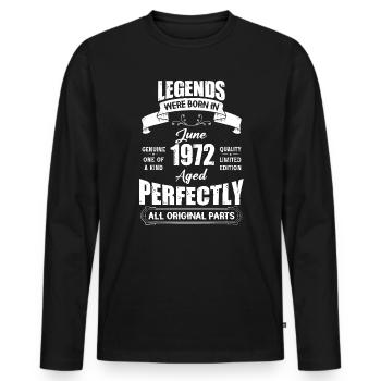 Legends Were Born In June 1959 Birthday - Männer Premium Bio Langarmshirt - Schwarz - Vorne - Nico (187cm)