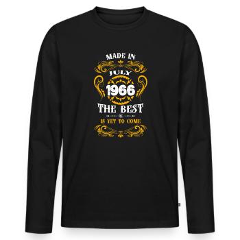 Made In June 1966 The Best - Men's Premium Organic Long Sleeve Shirt - black - Front - Nico (187cm)
